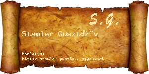 Stamler Gusztáv névjegykártya