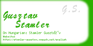 gusztav stamler business card